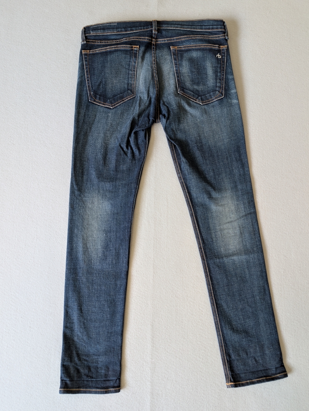 Rag & Bone Indigo Dark Wash Cuffed Skinny Jeans Mid Rise Premium Denim 31x29 image 3